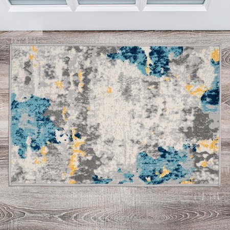World Rug Gallery Sky Collection Modern Abstract Area Rug 2'x3' Cream 233CREAM2X3